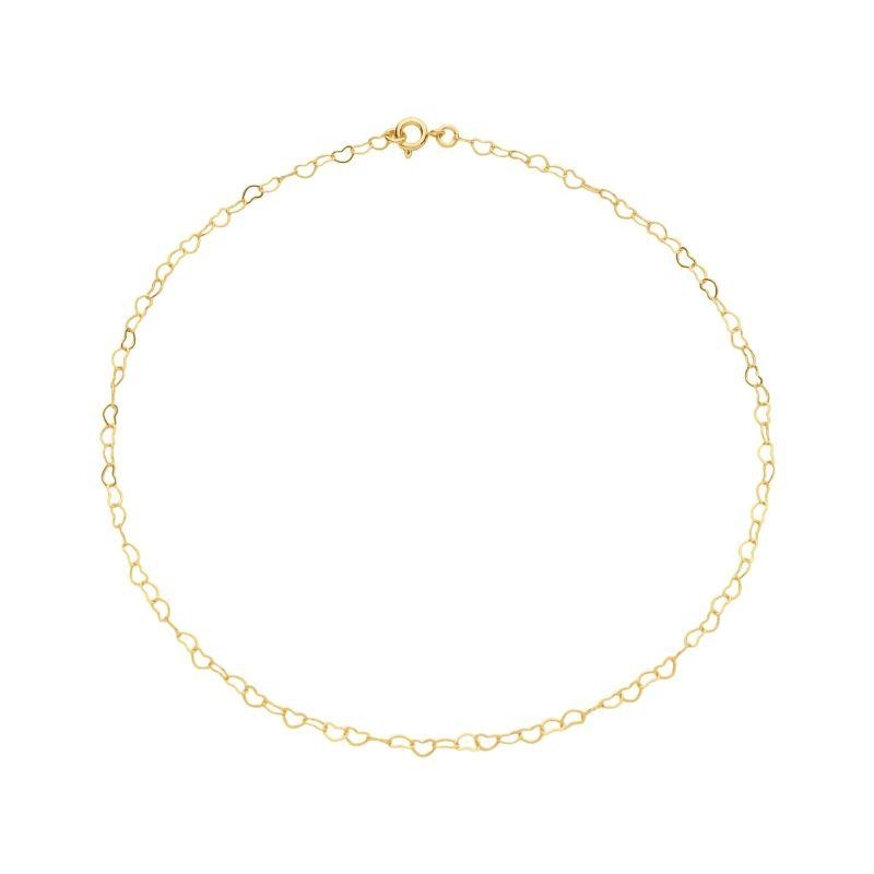 Colar Choker Elos Corações Ouro