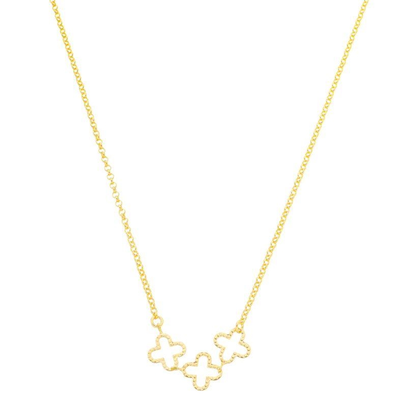 Colar Choker Trio Trevos Ouro