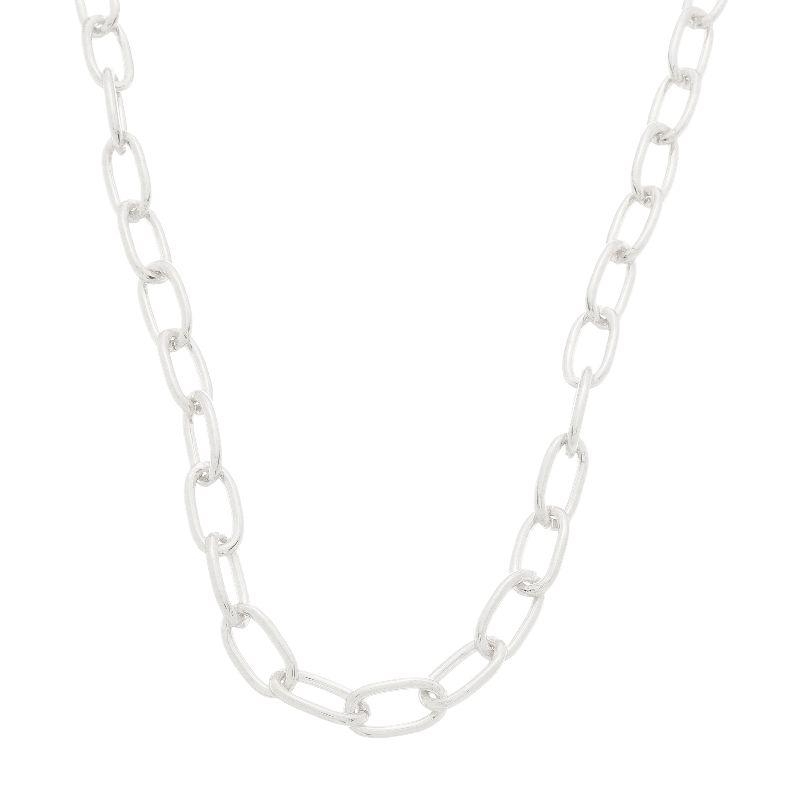 Colar Corrente Elos Ovais Prata