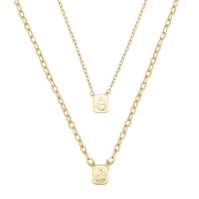 Colar Escapulário Jesus Masculino Ouro