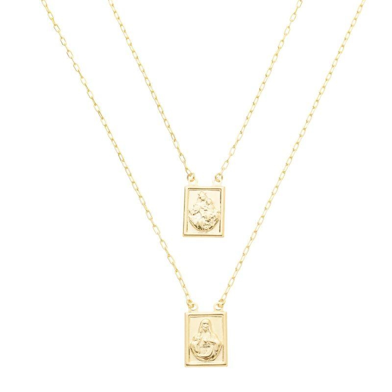 Colar Escapulário Religioso Ouro