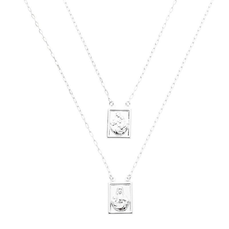 Colar Escapulário Religioso Prata