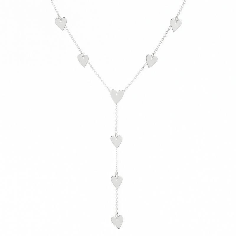Colar Gravata Coração Slim Prata