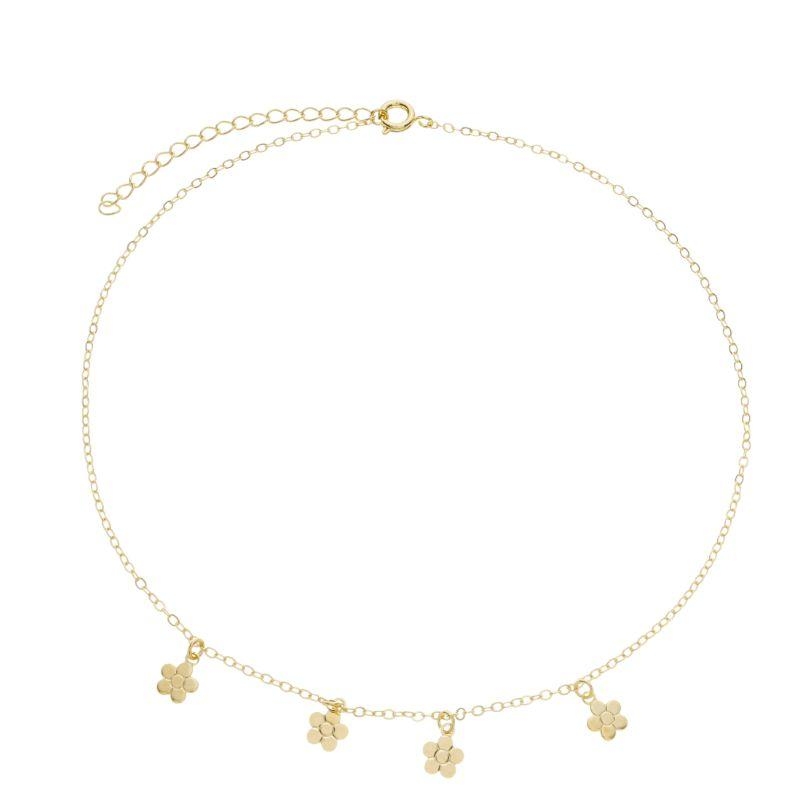 Colar Infantil Mini Florzinhas Ouro