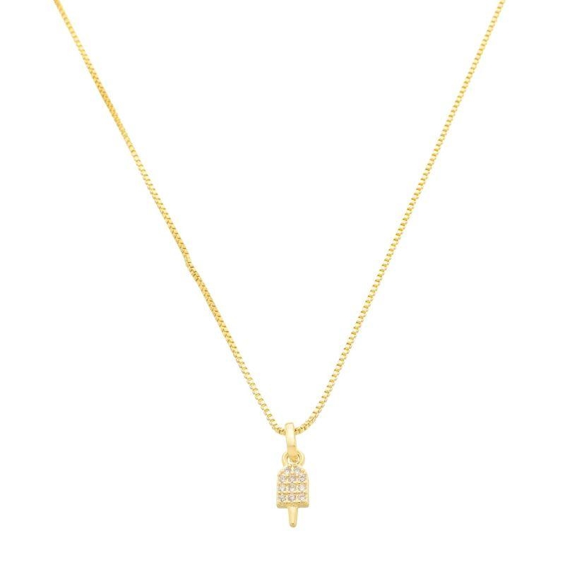 Colar Infantil Picolé Cravejado Ouro