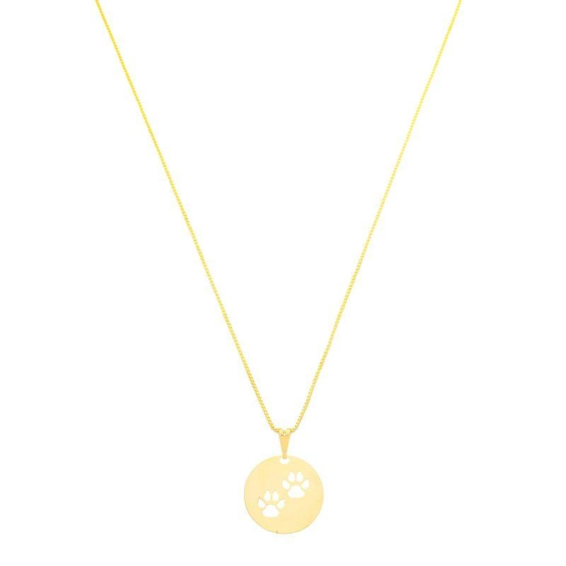 Colar Medalha Patinhas Ouro