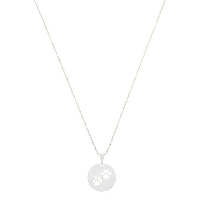 Colar Medalha Patinhas Prata