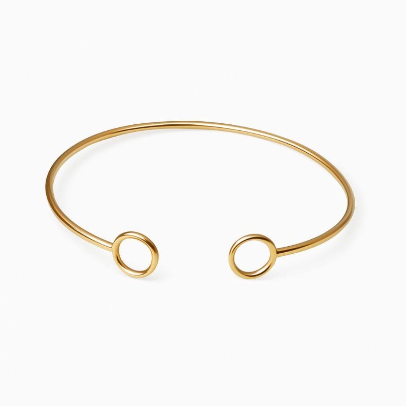 Pulseira Bracelete Círculo Vazado Ouro