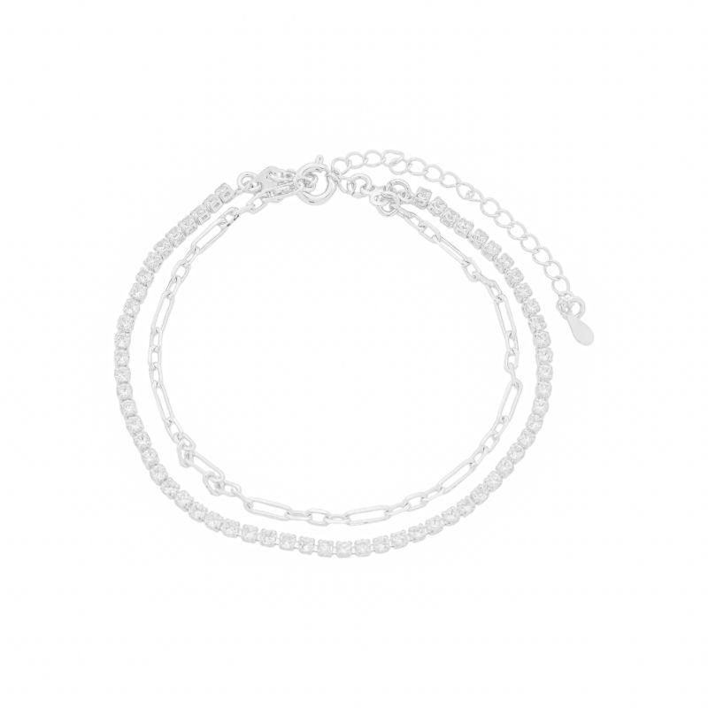 Pulseira Dupla Riviera e Cartier Prata