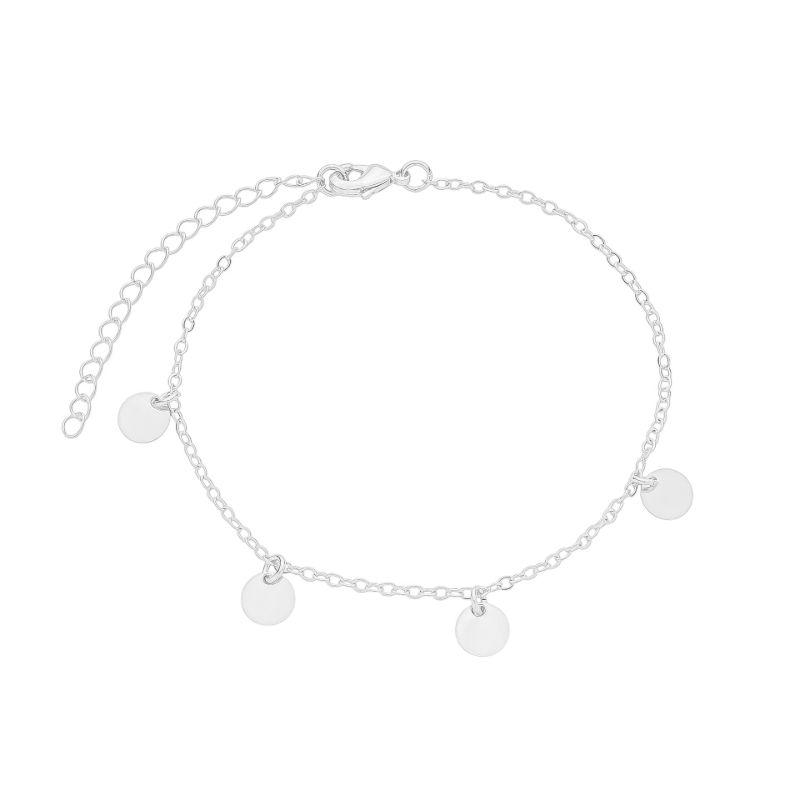 Pulseira Medalhas Lisas Prata