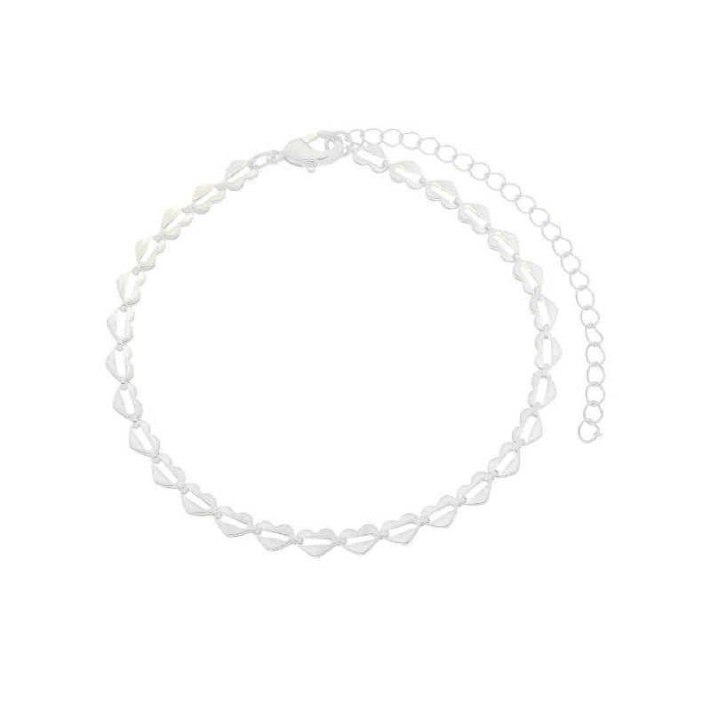 Pulseira Mini Corações Chapados Prata