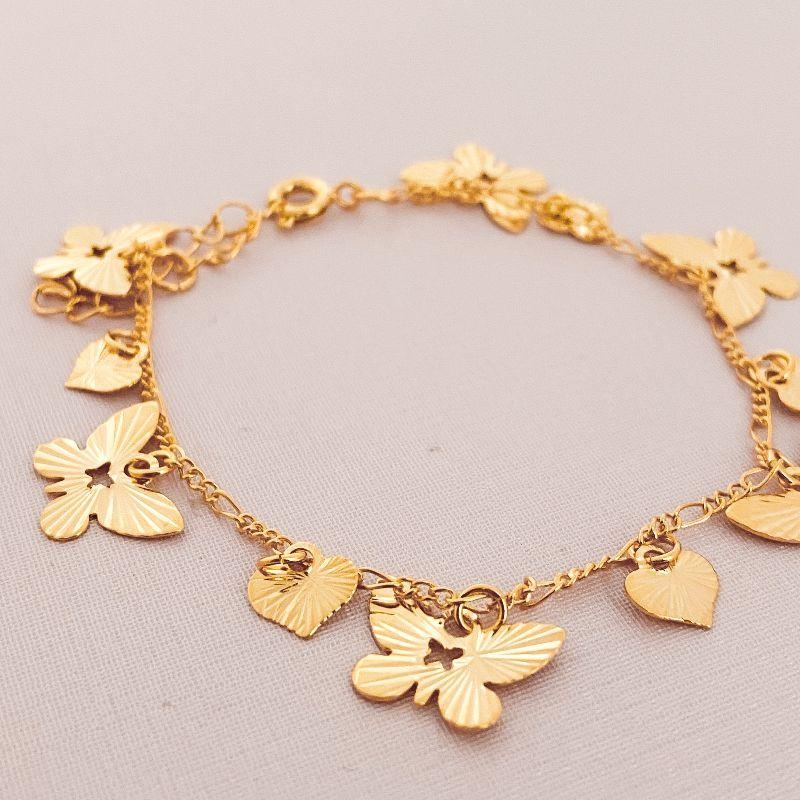 Pulseira Panapaná Borboletas Ouro