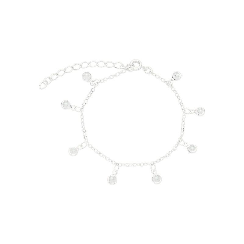 Pulseira Penduricalhos Pérolas Prata
