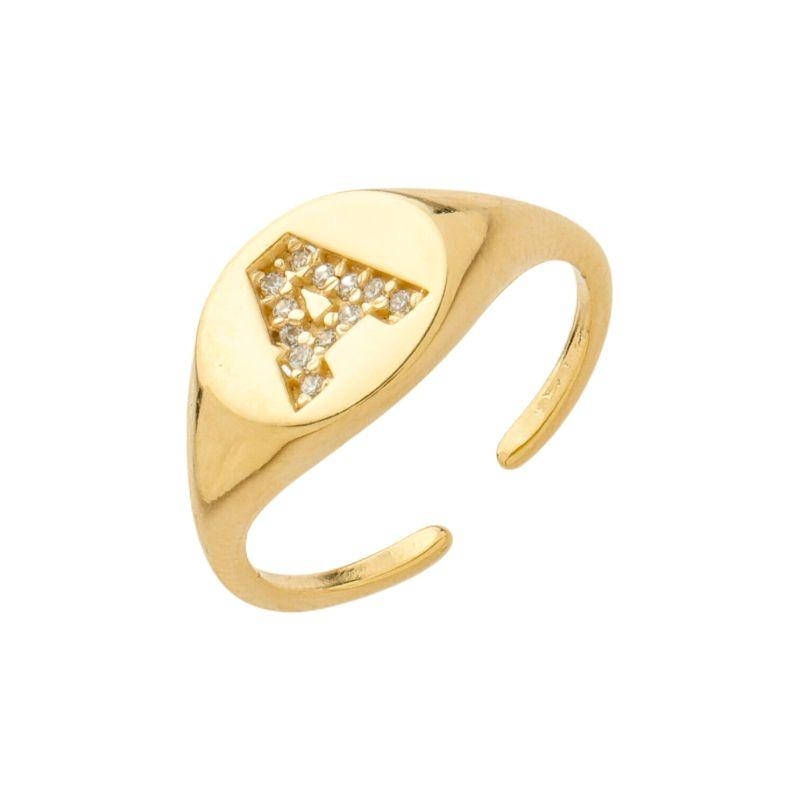 Anel Dedinho Letra Ouro