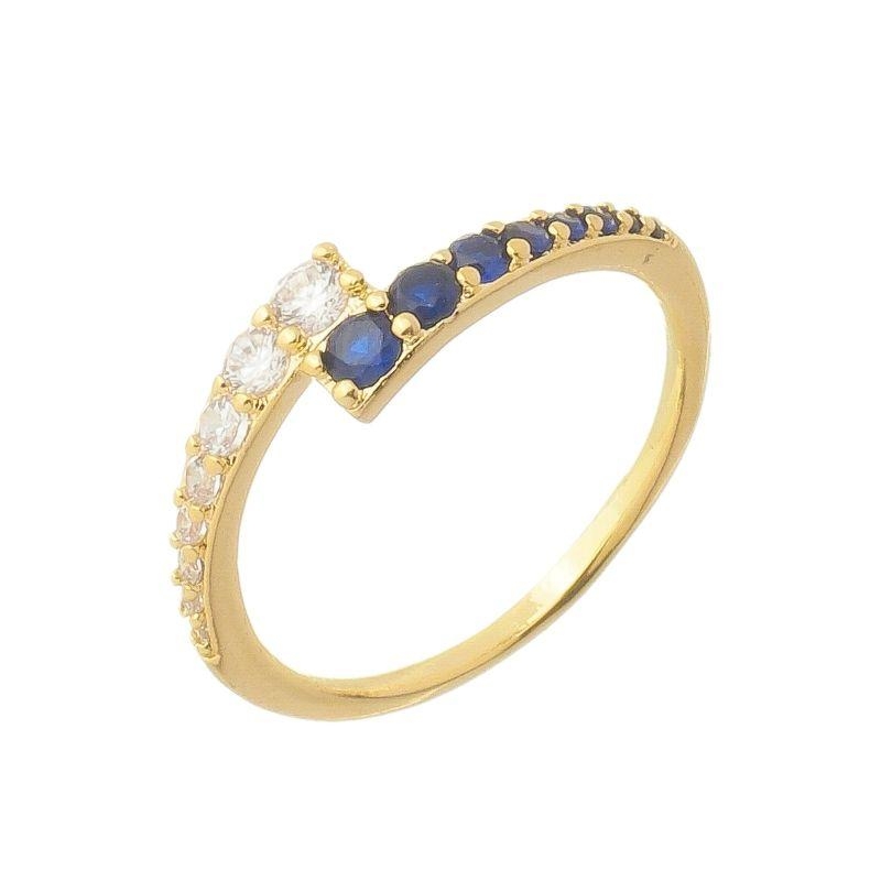 Anel Encontro de Zirconias Ouro