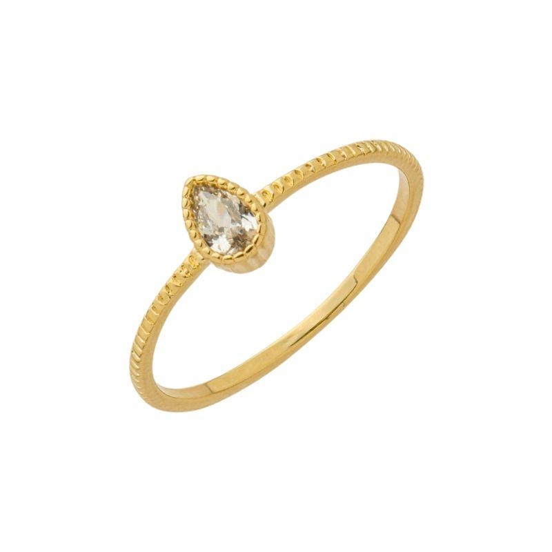 Anel Pedra Gota Ouro