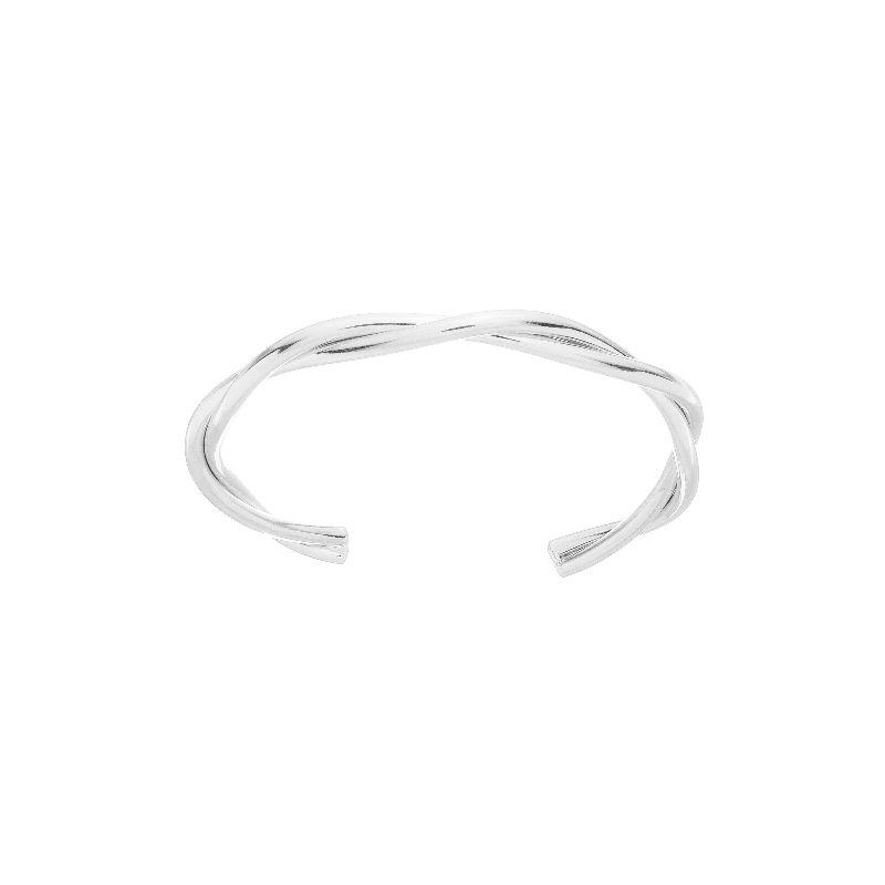 Bracelete 2 Fios Torcido Prata