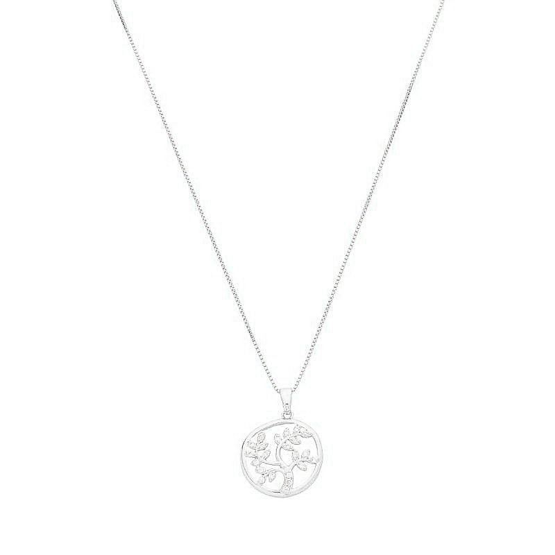 Colar Árvore da Vida Zircônias Prata