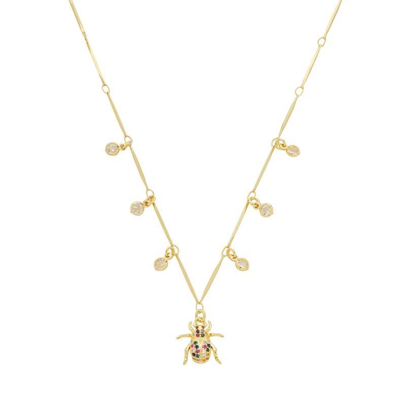 Colar Inseto Colors Ouro