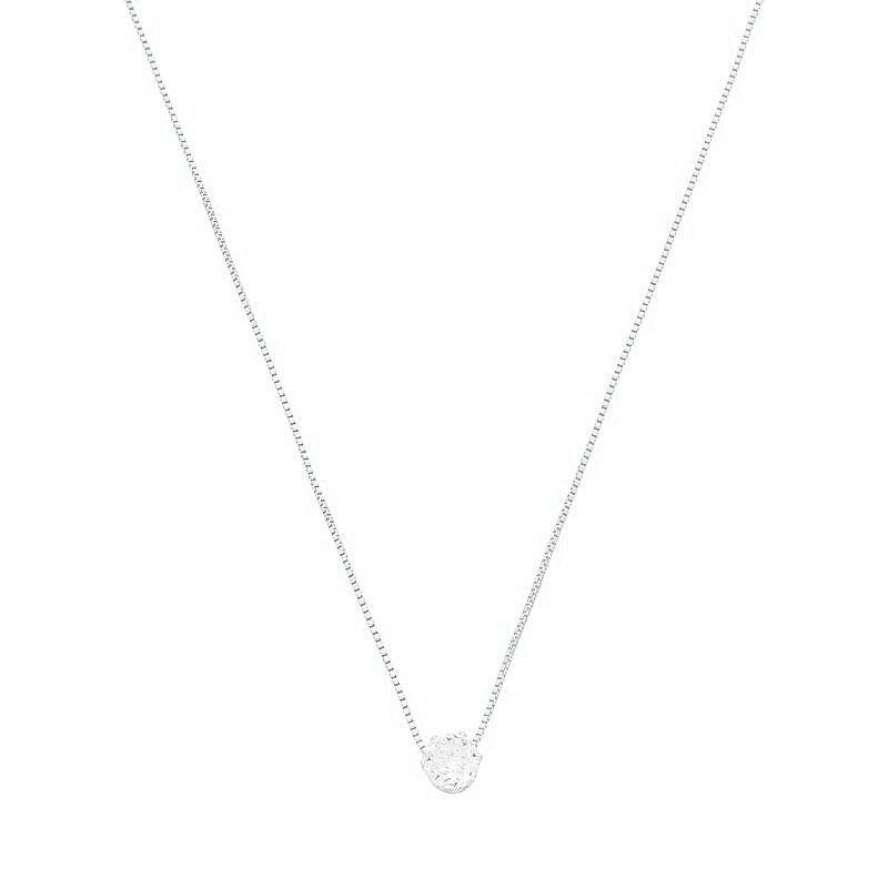 Colar Ponto Brilho Clássico Prata