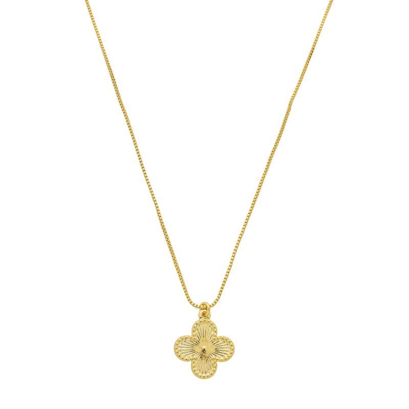 Colar Trevo Liso Ouro