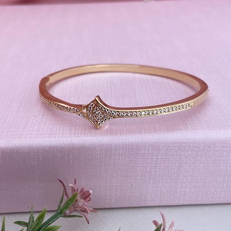 Pulseira Bracelete Multi Zirconias Ouro