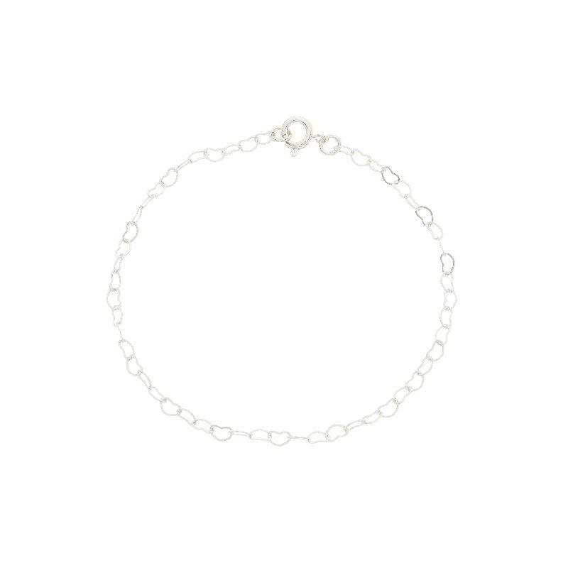 Pulseira Liga Mini Corações Prata