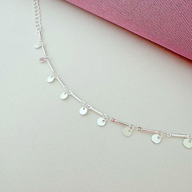 Pulseira Palito e Chapas Prata