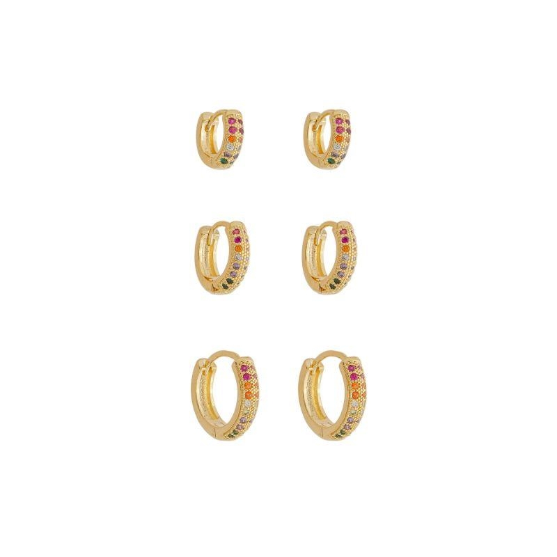 Trio Argolas Colors Ouro