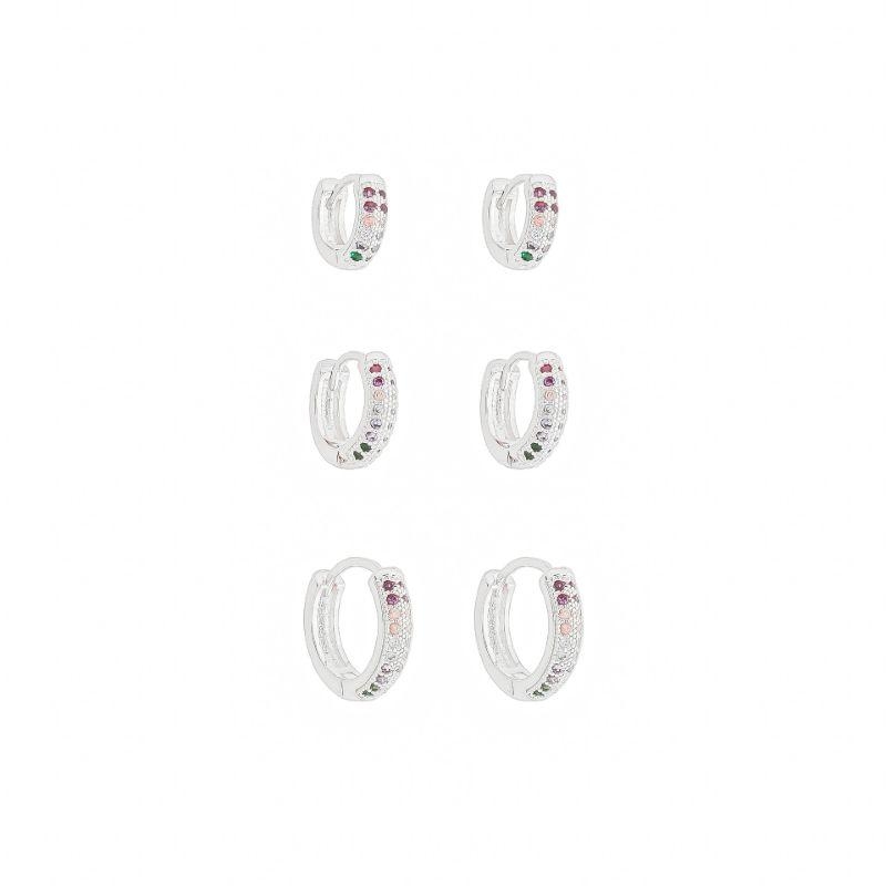 Trio Argolas Colors Prata