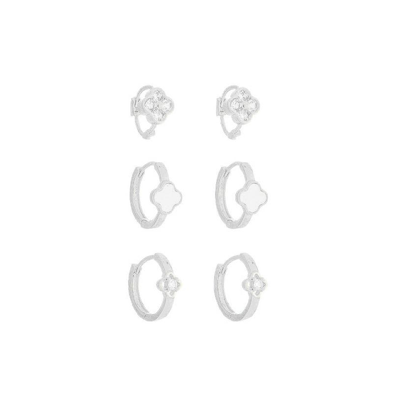 Trio Argolas Trevos Prata