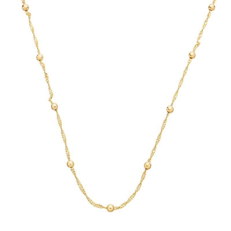 Colar Bolinhas Corrente Singapura Ouro