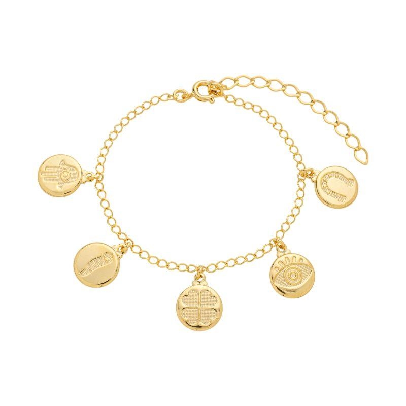 Pulseira Medalhas Sorte Ouro