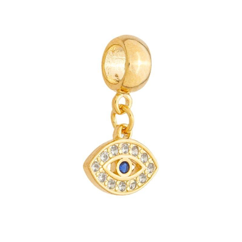 Berloque Olho Grego Zircônias Ouro