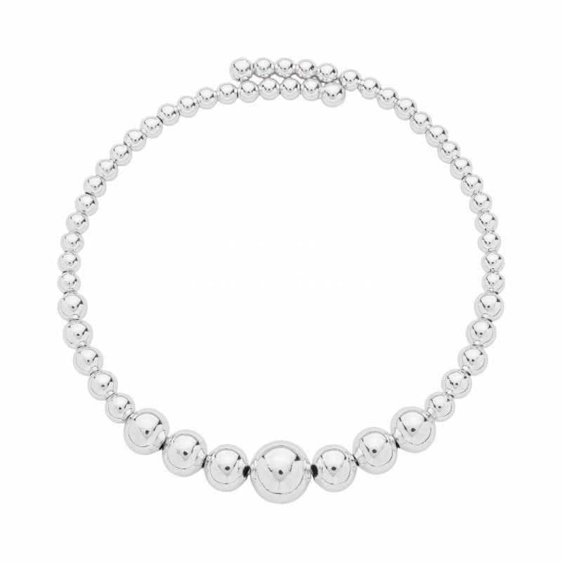 Bracelete Maleável Esferas Prata