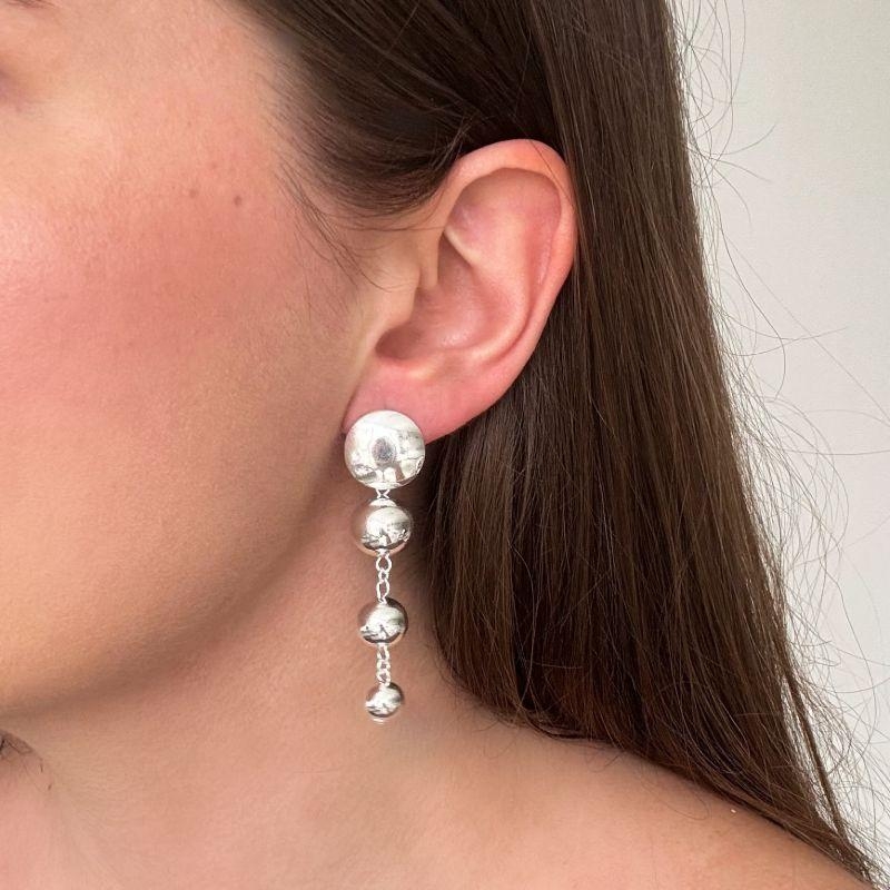 Brinco Esferas Pendentes Prata