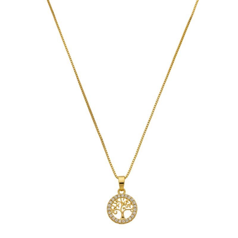 Colar Árvore da Vida Cravejado Ouro