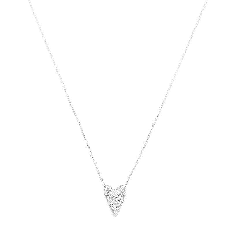 Colar Coração Assimétrico Prata