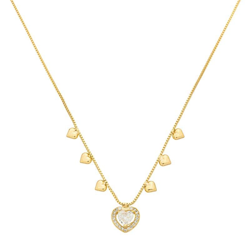 Colar Coração Lapidado Ouro