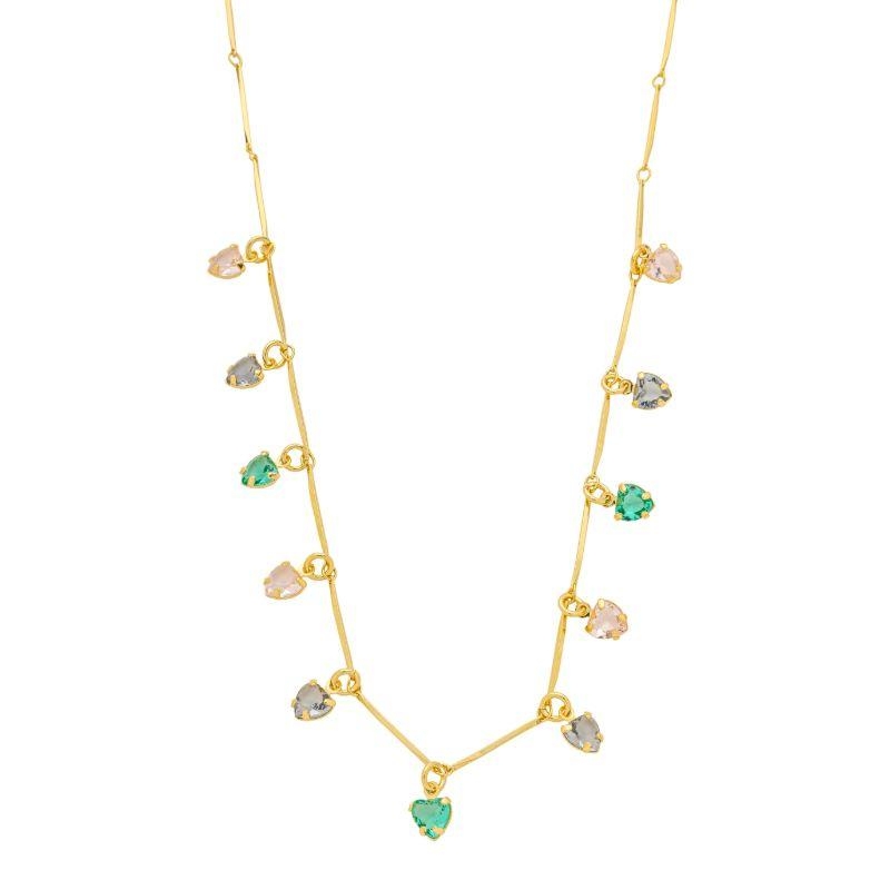 Colar Corações Candy Colors Ouro