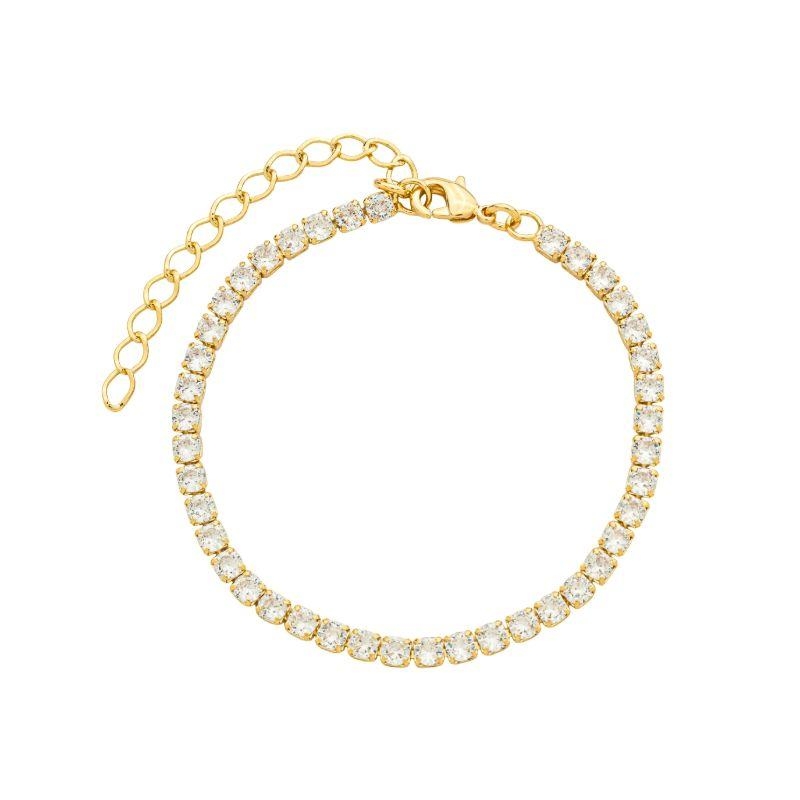 Pulseira Riviera Cristal Clássica Ouro