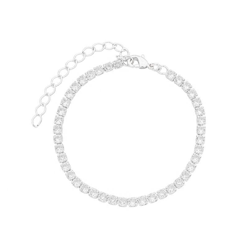 Pulseira Riviera Cristal Clássica Prata