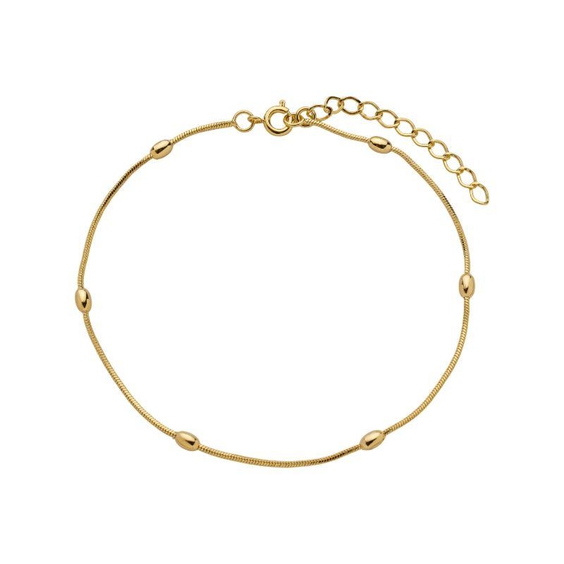 Tornozeleira Bolinhas Achatadas Ouro
