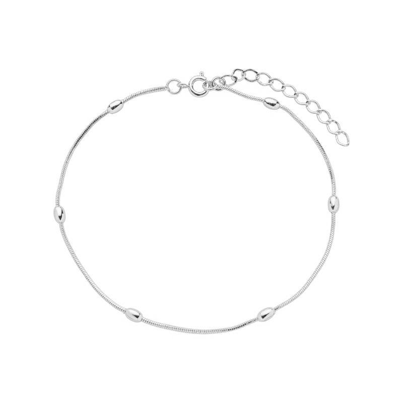 Tornozeleira Bolinhas Achatadas Prata