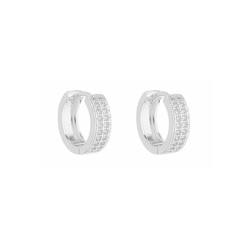 Brinco Argola Multicravejada G Prata