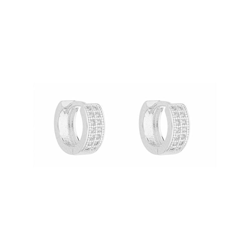 Brinco Argola Multicravejada M Prata