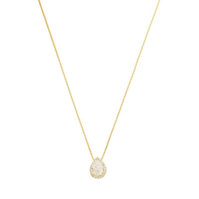 Colar Gota Brilho Clássico Ouro