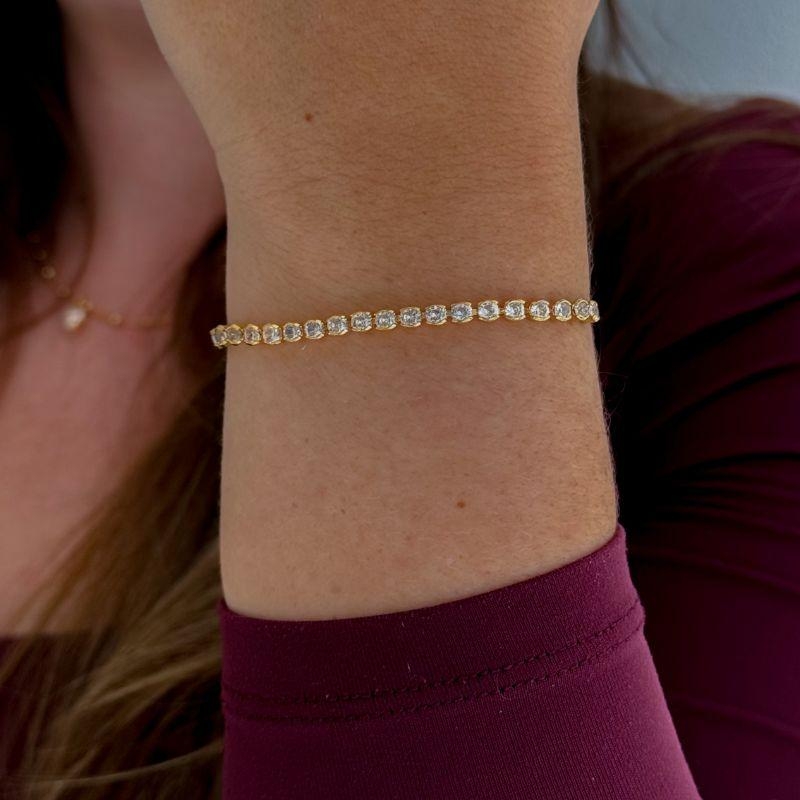 Pulseira Esferas Zircônias Ajustável Ouro