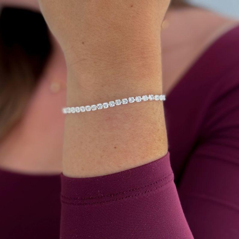 Pulseira Riviera Clássica Ajustável Prata