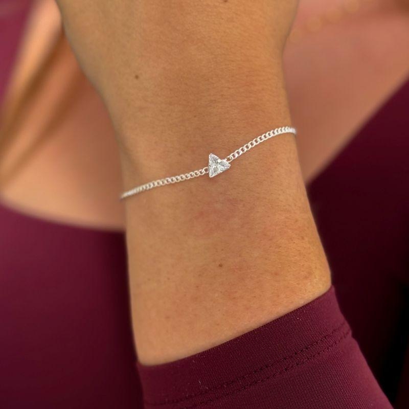 Pulseira Triângulo Cristal Prata
